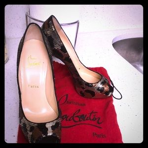 Christian Louboutin Sequin Leopard Print Pump